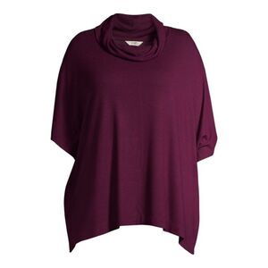 Terra & Sky Purple Cowl Neck Poncho